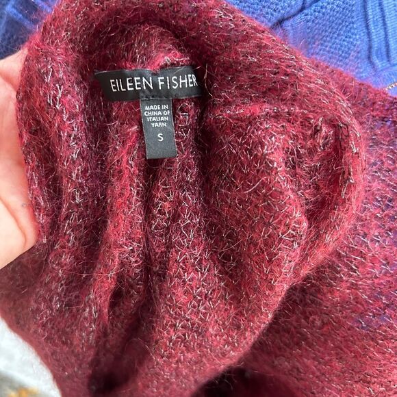 Eileen Fisher open front, lightweight, mohair/wool blend cardigan. - Picture 9 of 10